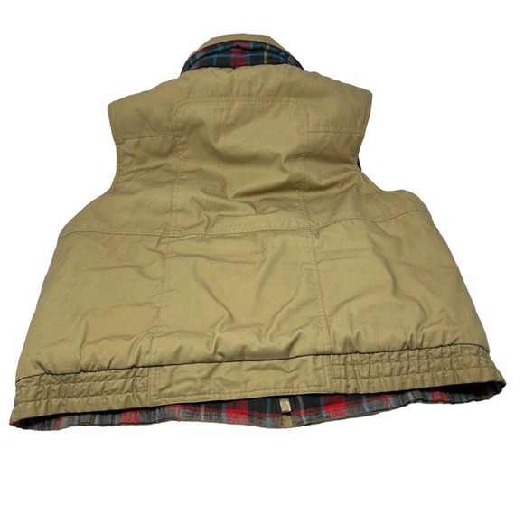 Vintage Mountain Crest Reversible Vest Brown Plaid Hunting Shooting‎ Large - Picture 9 of 10